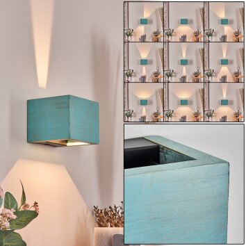 Marmorera wall light, wall spotlight black, Turquoise, 1-light source