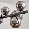 Chehalis globe light, pendant light chrome, Smoke-coloured, 10-light sources