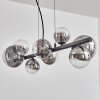 Chehalis globe light, pendant light clear, Smoke-coloured, 8-light sources