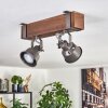 Pehefito ceiling light, ceiling spotlight dark brown, grey, 2-light sources