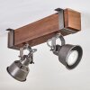 Pehefito ceiling light, ceiling spotlight dark brown, grey, 2-light sources