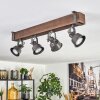 Pehefito ceiling light, ceiling spotlight dark brown, grey, 4-light sources