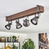 Pehefito ceiling light, ceiling spotlight dark brown, grey, 4-light sources