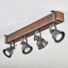 Pehefito ceiling light, ceiling spotlight dark brown, grey, 4-light sources