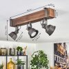 Pehefito ceiling light, ceiling spotlight dark brown, grey, 3-light sources