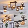 Chehalis ceiling light, globe light Amber, Smoke-coloured, 8-light sources