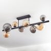 Chehalis ceiling light, globe light Amber, Smoke-coloured, 8-light sources