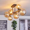 Chehalis ceiling light, globe light Amber, 8-light sources