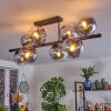 Gastor ceiling light, globe light clear, Smoke-coloured, 8-light sources