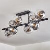 Gastor ceiling light, globe light clear, Smoke-coloured, 8-light sources