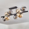 Gastor ceiling light, globe light Amber, clear, Smoke-coloured, 8-light sources