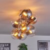 Gastor ceiling light, globe light Amber, clear, Smoke-coloured, 8-light sources