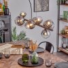 Chehalis hanging light, globe light, pendant light clear, Smoke-coloured, 10-light sources