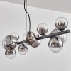 Chehalis hanging light, globe light, pendant light clear, Smoke-coloured, 10-light sources