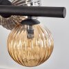 Chehalis hanging light, globe light, pendant light Amber, Smoke-coloured, 8-light sources