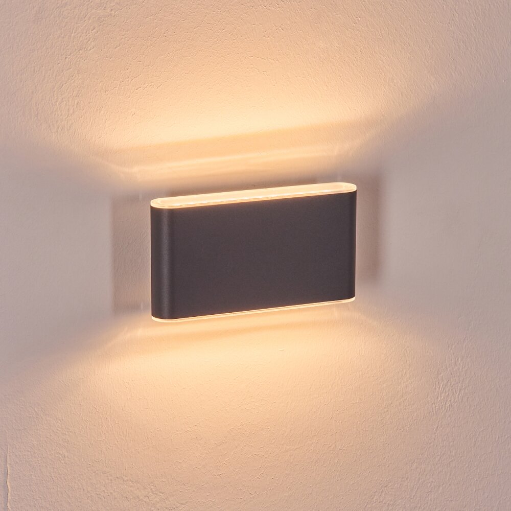 Paranhas outdoor wall light, bathroom light, Up & Down Light, wall light anthracite, 1-light source