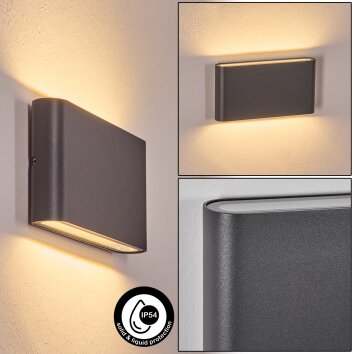 Gamas outdoor wall light, bathroom light, Up & Down Light, wall light anthracite, 1-light source