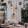 Gastor hanging light, globe light, pendant light 30 cm Amber, clear, 3-light sources