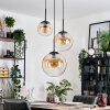 Gastor hanging light, globe light, pendant light 30 cm Amber, clear, 3-light sources