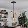 Gastor hanging light, globe light, pendant light 30 cm Amber, clear, 3-light sources