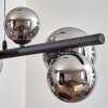 Chehalis hanging light, globe light, pendant light chrome, Smoke-coloured, 8-light sources