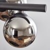 Chehalis hanging light, globe light, pendant light chrome, Smoke-coloured, 8-light sources