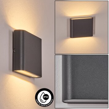 Gamas outdoor wall light, bathroom light, Up & Down Light, wall light LED anthracite, 1-light source