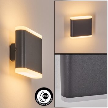 Gamas outdoor wall light, Up & Down Light, wall light LED anthracite, 1-light source