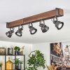 Pehefito ceiling light, ceiling spotlight dark brown, grey, 5-light sources