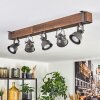 Pehefito ceiling light, ceiling spotlight dark brown, grey, 5-light sources