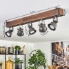 Pehefito ceiling light, ceiling spotlight dark brown, grey, 5-light sources