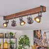 Pehefito ceiling light, ceiling spotlight dark brown, grey, 5-light sources