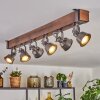 Pehefito ceiling light, ceiling spotlight dark brown, grey, 6-light sources