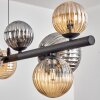 Chehalis hanging light, globe light, pendant light Amber, Smoke-coloured, 10-light sources