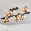 Gastor ceiling light, globe light Amber, 8-light sources