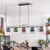 Koyoto hanging light, globe light, pendant light blue, green, coppery, 5-light sources