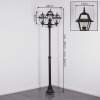 Fornelos outdoor light, lamp post, path light black, 3-light sources