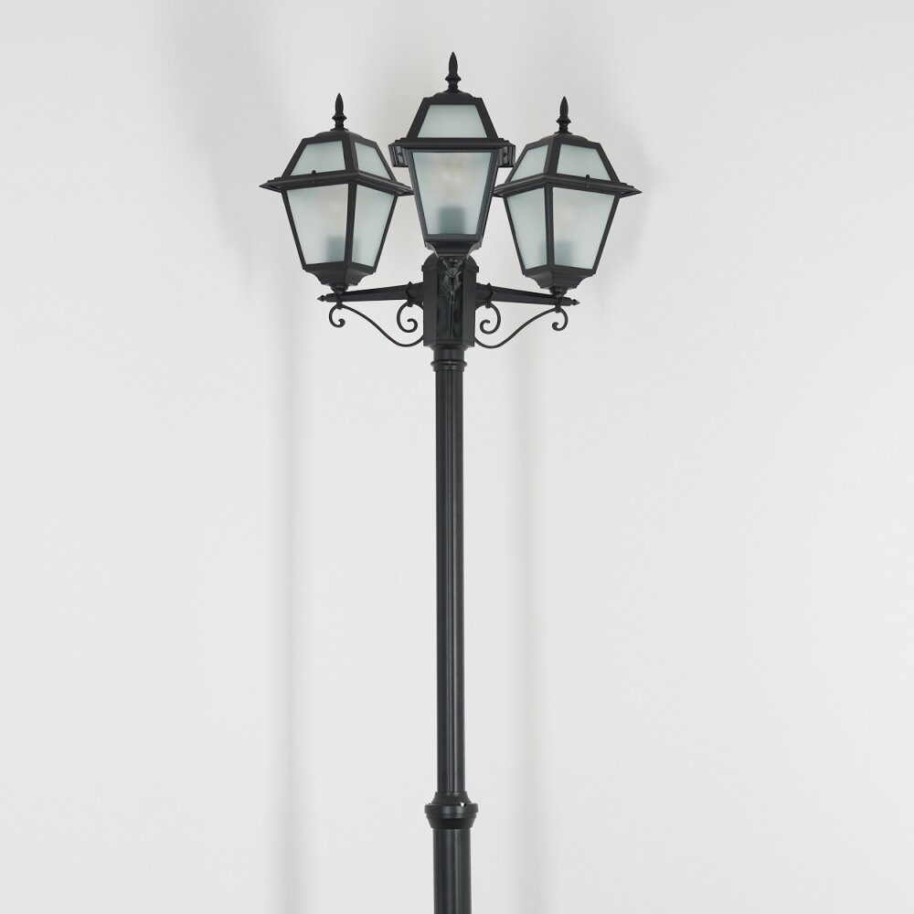 Fornelos outdoor light, lamp post, path light black, 3-light sources