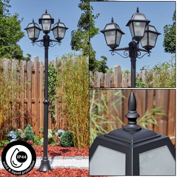 Fornelos outdoor light, lamp post, path light black, 3-light sources