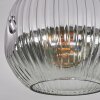 Ripoll ceiling light, globe light chrome, clear, Smoke-coloured, 1-light source