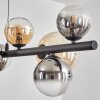 Chehalis hanging light, globe light, pendant light Amber, clear, Smoke-coloured, 10-light sources