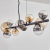 Chehalis hanging light, globe light, pendant light Amber, clear, Smoke-coloured, 10-light sources