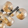 Koyoto ceiling light, globe light Amber, 10-light sources