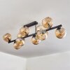 Koyoto ceiling light, globe light Amber, 10-light sources