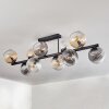 Koyoto ceiling light, globe light Amber, clear, Smoke-coloured, 10-light sources