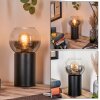 Koyoto globe light, desk lamp, table lamp clear, Smoke-coloured, 1-light source