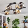 Koyoto ceiling light, globe light Amber, chrome, Smoke-coloured, 8-light sources