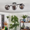 Gastor ceiling light, globe light chrome, Smoke-coloured, 4-light sources