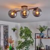 Gastor ceiling light, globe light chrome, Smoke-coloured, 4-light sources