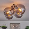 Gastor ceiling light, globe light chrome, Smoke-coloured, 4-light sources